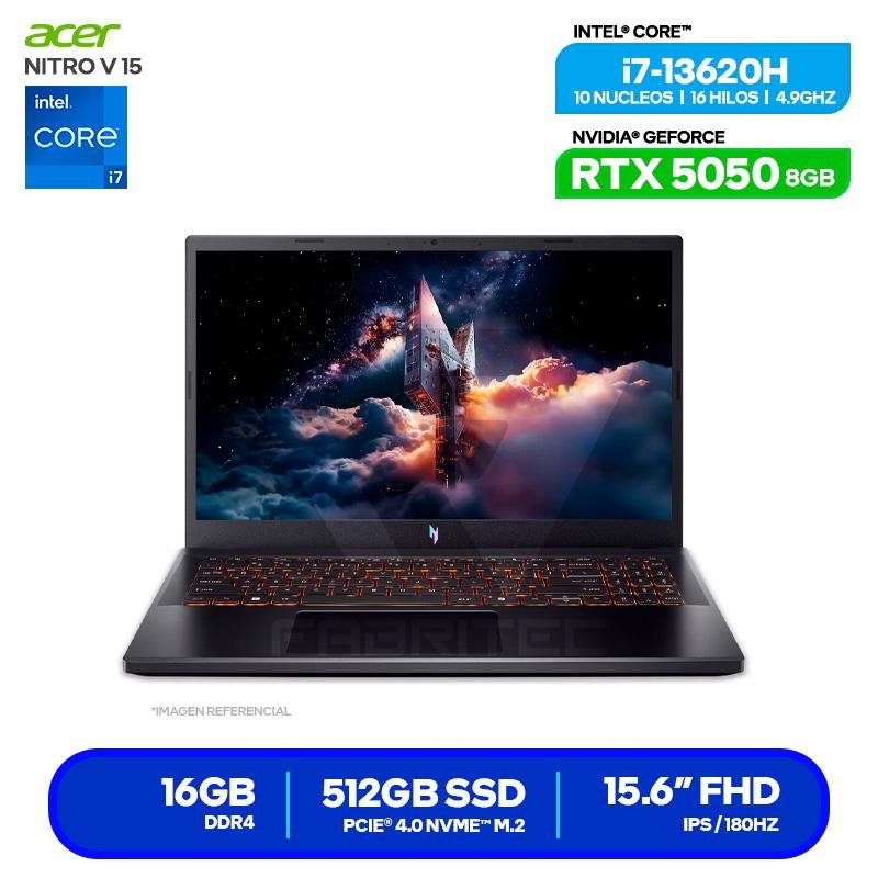 Nitro V 15	I7-13620H	16 GB	512 GB	RTX 5050-8GB	W11  15.6" FHD IPS 165Hz