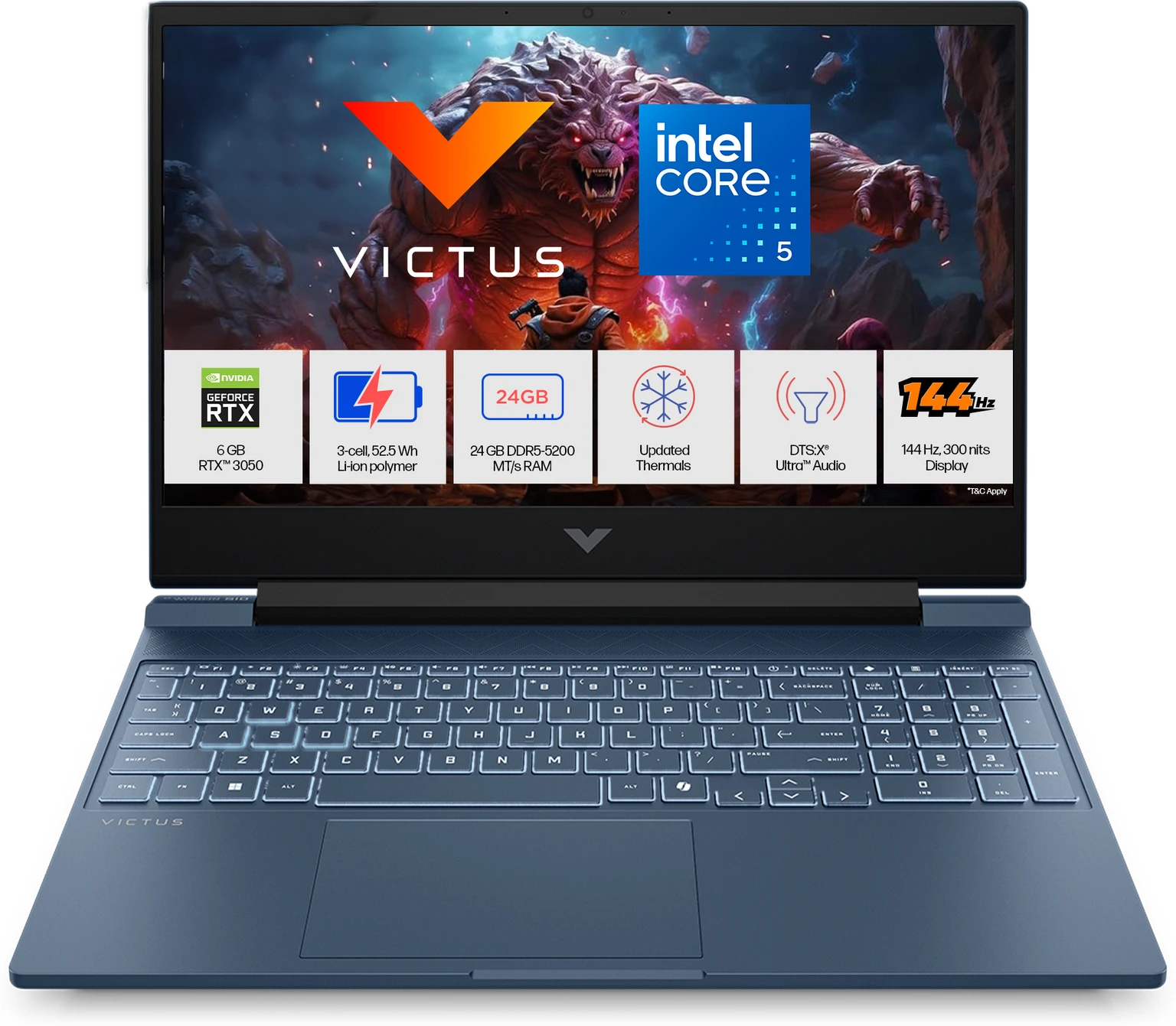 HP VICTUS 15-FA2504TX     Core 5-210H	24 GB	512 GB	RTX 4050 6GB	WIN 11	MSO 2024	15.6 IPS 144Hz
