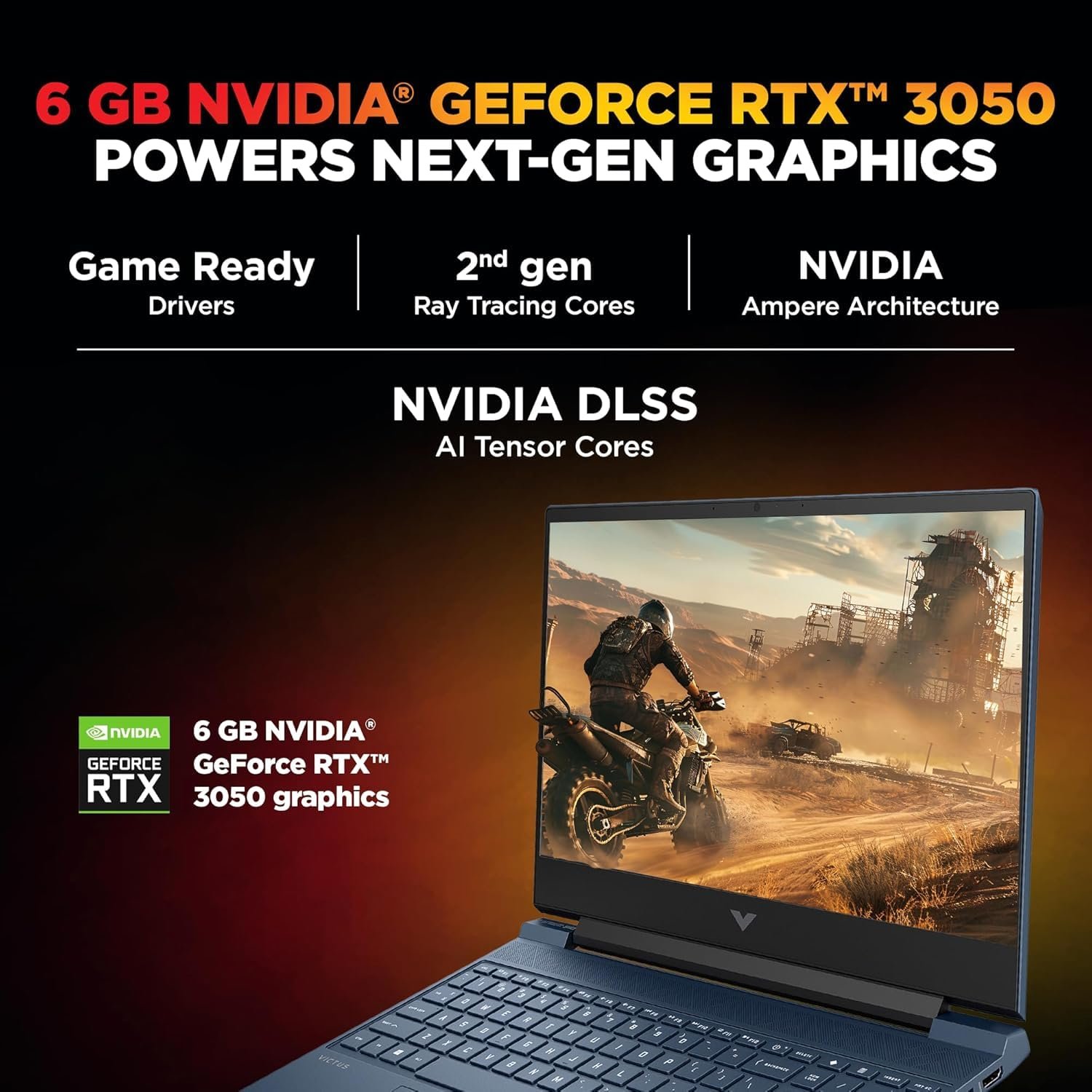 HP VICTUS 15-FB3120AX	Ryzen 7-7445HS	16 GB	512 GB	RTX 3050 6GB	WIN 11	MSO 2024	15.6" IPS 144Hz