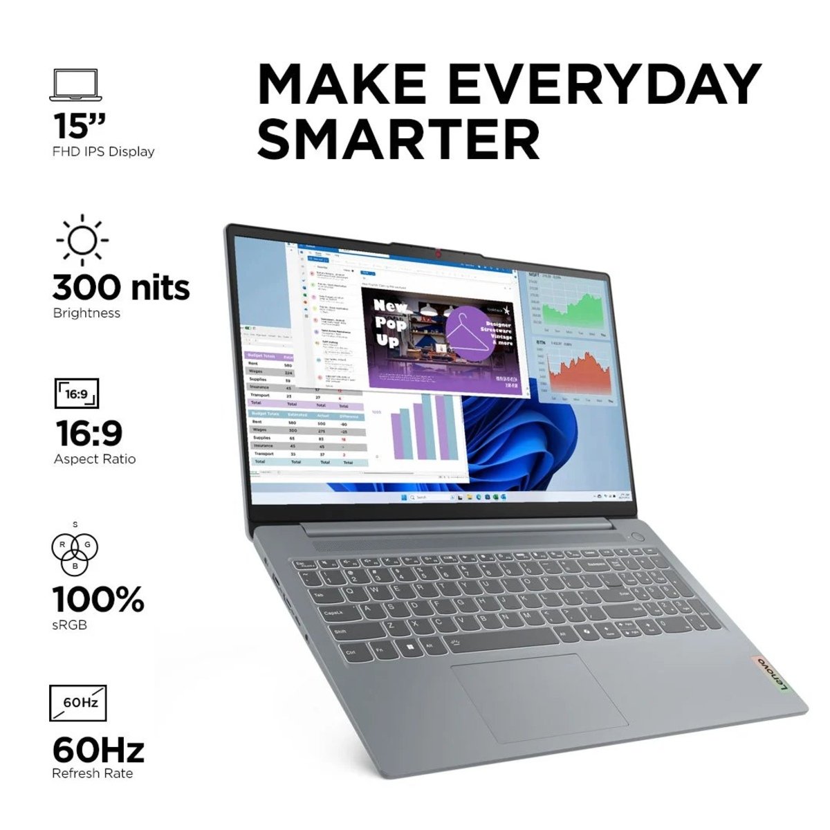 IdeaPad Slim 3  (82X700M6IN)Ci3-1315U	8GB	512GB	INTEGRATED	WIN 11	MSO2024	15.6" FHD