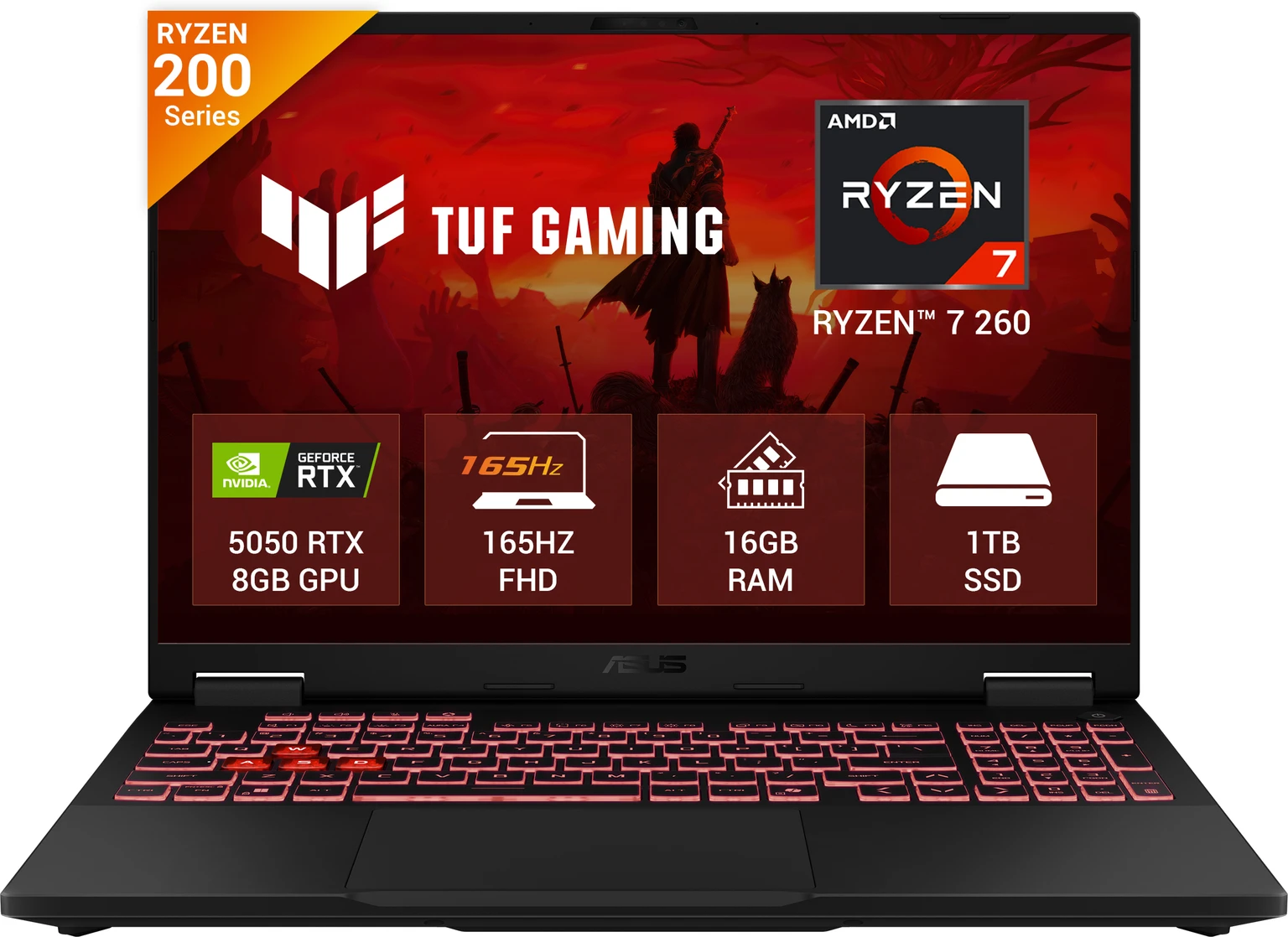 ASUS TUF Gaming Ryzen 7-260 (FA608UH-RV112WS) 16GB 1TB RTX 5050 8GB WIN 11 MSO 2024 16"FHD+