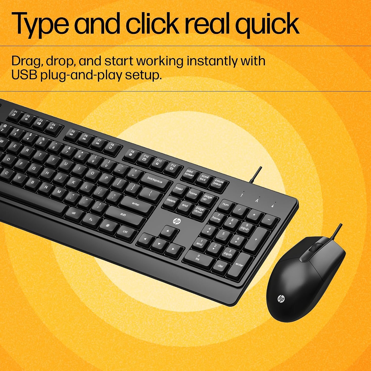 Keyboard Mouse Hp Combo Wired
